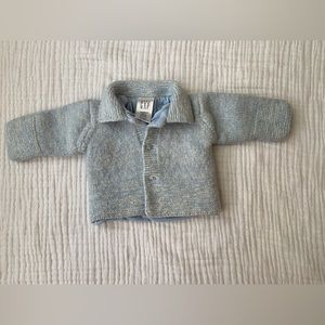Baby Gap Blue Cardigan Wool Blend 3-6 Months